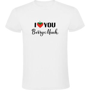 I love you berry much Heren T-shirt - liefde - relatie - schattig - cute - aardbei - fruit - grappig