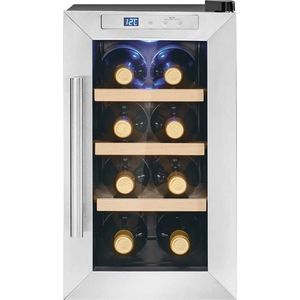 Professionele Horica Minibar Koeling – Wijnkoelkast 23L – Flessenkoelkast met Glazen Deur – Mini Koelkast met Glazen Deur – Kleine Drankenkoelkast – 4 Opslagniveaus Voor 8 Flessen – Minibar