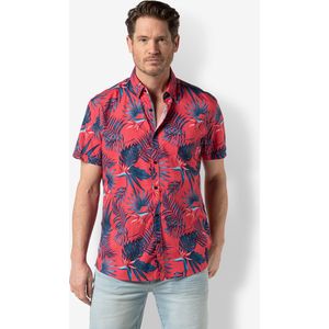Twinlife Heren shirt floral s.s. - T-Shirts - Duurzaam - Elastisch - Rood - XL
