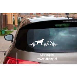 Engelse springer spaniel model 2 - 3 x – autosticker - sticker voor raam auto deur muur laptop - heartbeat - rashondensticker - hondenlijn – hondenriem - Doglove - Abany quality design