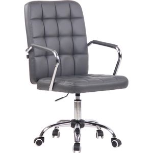 Bureaustoel - Bureaustoel voor volwassenen - Design - In hoogte verstelbaar - Kunstleer - Grijs - 56x60x103 cm