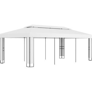 VidaXL Prieel Dubbel Dak 3x6m Wit 