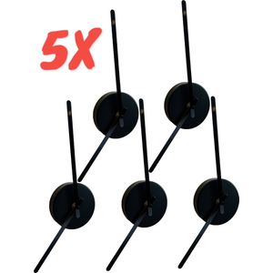 MEGA voordeel pack - 5x wandklok - minimalistisch design - RVS zwart - diameter 31cm - zonder cijfers - quartz uurwerk