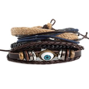 Armband Bohemian Boze Oog met Touw