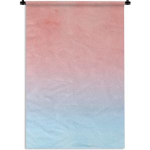 Wandkleed Waterverf Abstract - Abstract werk gemaakt van waterverf en een overloop van roze naar lichtblauw Wandkleed katoen 60x90 cm - Wandtapijt met foto