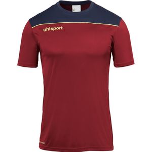 Uhlsport Offense 23 T-Shirt Kinderen - Bordeaux / Marine / Fluogeel | Maat: 152