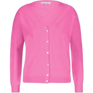 Red Button Vest Cardigan Fine Knit Srb4196 Soft Pink Dames Maat - XXL