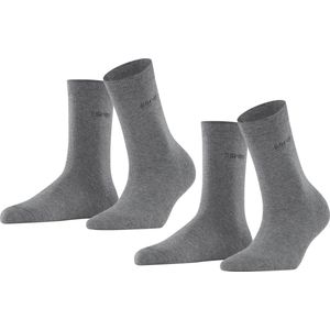 Esprit Uni 2-Pack duurzaam organisch katoen multipack sokken dames grijs - Maat 35-38
