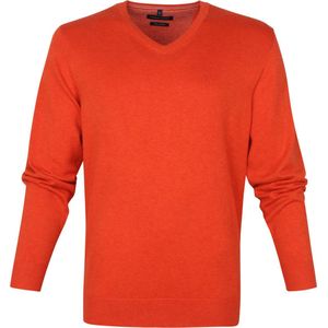 Casa Moda - Pullover V Oranje - Heren - Maat 4XL - Regular-fit