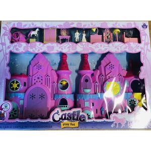 Prinses kasteel- Speelset- Prinsessenkasteel- met licht- Vouwbare kasteel met accessoires-Cadeau Tip!
