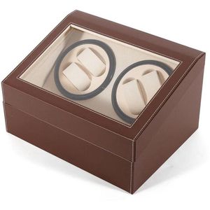 Horloge opwinder display box 4+6 horloges 230V (watchwinder) - bruin+crème