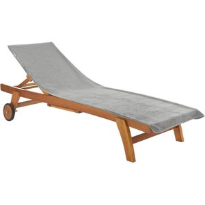 Badstof hoes voor tuinligstoelen - 200x75cm overtrek 100% katoen zonnebed pad strandligstoel kussen (grijs)