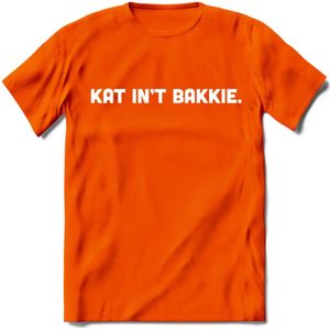 Kat Int Bakkie - Katten T-Shirt Kleding Cadeau | Dames - Heren - Unisex | Kat / Dieren shirt | Grappig Verjaardag kado | Tshirt Met Print | - Oranje - 3XL