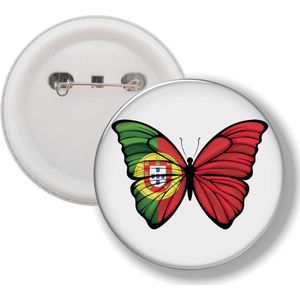 Button Met Speld - Vlinder Vlag Portugal
