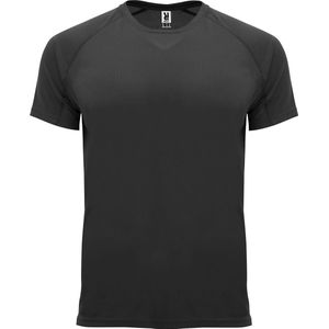 Zwart unisex sportshirt korte mouwen Bahrain merk Roly maat XL