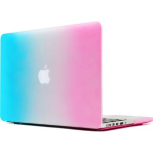 Mobigear Laptophoes geschikt voor Apple MacBook Pro 15 Inch (2012-2015) Hoes Hardshell Laptopcover MacBook Case | Mobigear Rainbow Matte - Blauw /Roze - Model A1398 | Blauw,roze