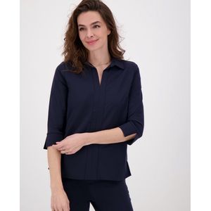 Je m'appelle Travelstof Blouse - Dames - Blauw - Maat XS