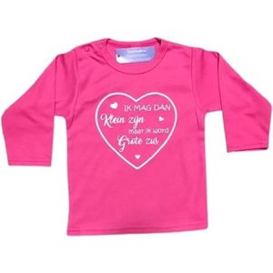 Ik mag dan klein zijn maar ik word grote zus© Aankondiging bekendmaking zwangerschap Baby T-shirt Maat 80