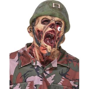 Vegaoo - Latex zombie soldaten masker voor volwassenen