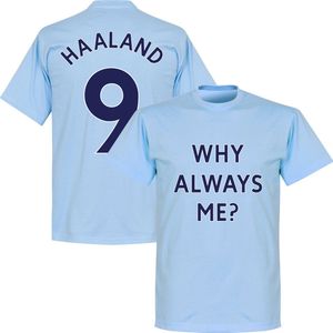 Why Always Me? Haaland 9 T-Shirt - Lichtblauw - Kinderen - 104