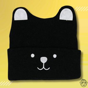 Newborn / Baby Beanie / Mutsje - Zwart - BoefieBoef - voor jongens en meisjes - Kraamcadeau