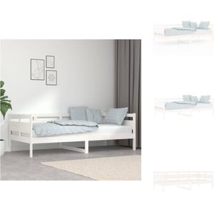 vidaXL Houten Slaapbank - Logeerbed en Bank - Wit - 203.5 x 96.5 x 66 cm - Geschikt voor 90 x 200 cm Matras - Montage vereist - Bed