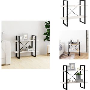 vidaXL Boekenkast - Boekenkasten - Houten Boekenkast - Houten Boekenkasten - Boekenkast met 2 schappen 80x30x70 cm massief grenenhout wit