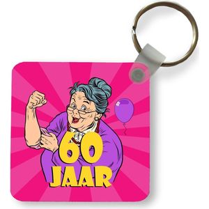 Sleutelhanger - Uitdeelcadeautjes - Vrouw - Verjaardag - 60 jaar - Plastic