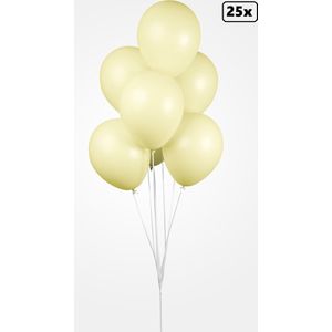 25x Luxe Ballon pastel geel 30cm - biologisch afbreekbaar - Festival feest party verjaardag landen helium lucht thema