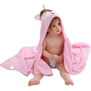 BoefieBoef Roze Vos Baby/Peuter Eco Dieren Badcape - 0 tot 5 jaar - Comfort, Stijl en Duurzaamheid in één!