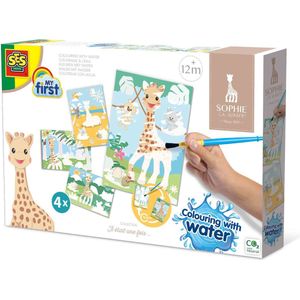 SES - Sophie la girafe - Kleuren met water - geen geknoei - 4 magische kaarten - herbruikbaar