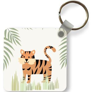 Sleutelhanger - Uitdeelcadeautjes - Illustratie van een tijger in de jungle - Plastic