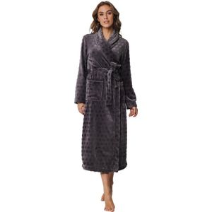 Pastunette dames Badjas Fleece - Grijs - Morning Gown - Grijs