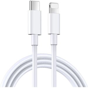USB C naar Lightning Kabel Oplader - Oplaadkabel - Lightning Kabel - 1 meter - Wit - Geschikt voor Iphone en Ipad
