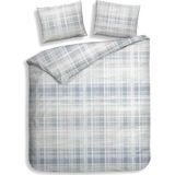 Heckett & Lane Izzy - Flanel - Dekbedovertrek - Lits-jumeaux - 260x200/220 cm + 2 kussenslopen 60x70 cm - Illusion Blue