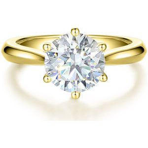 Ella - 18k Geelgouden Solitair Moissanite Verlovingsring - 2 karaat