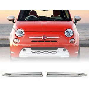 Voorbumper Bovenste Molding Chrome Trim Paar Set voor Fiat 500 (312) 2007-2015 - Links en Rechts