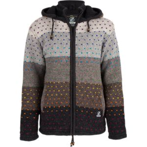 Gebreid Wollen Dames Vest van Schapenwol met Polyester Fleece voering en afneembare capuchon - SHAKALOHA - W Riddle ZH Natural L.