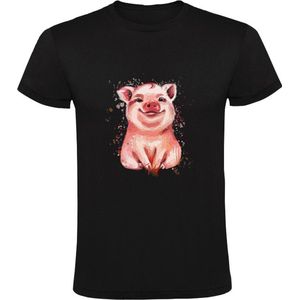 Varken Heren T-shirt | dier | verf | schilder | boer | boerin