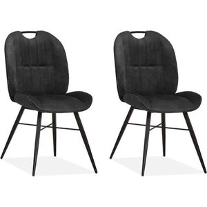 MX Sofa - Eetkamerstoel Austin - Antraciet (set van 2 stoelen)