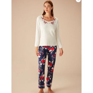 Suwen- Dames Pyjama Set - Homewear -Satijn Maat XXL