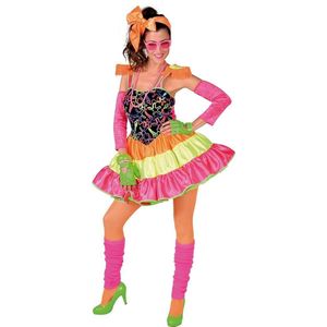 Magic By Freddy's - Rock & Roll Kostuum - Dolly Dot Jaren 80 Disco - Vrouw - Multicolor - Small - Carnavalskleding - Verkleedkleding