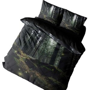 Dekbedovertrek Dark woods - katoen renforce - 240x220 cm + 2st 60x70 cm