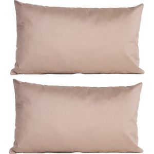 8x Bank/Sier Kussens Voor Binnen en Buiten In de Kleur Taupe 30 X 50 cm - Tuin/Huis Kussens