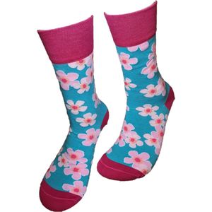 Verjaardag cadeau - Grappige sokken - Japanse Bloesem sokken - Leuke sokken 37-42 - Vrolijke sokken – Valentijn Cadeau - Luckyday Socks - Cadeau sokken - Socks waar je Happy van wordt – Maat