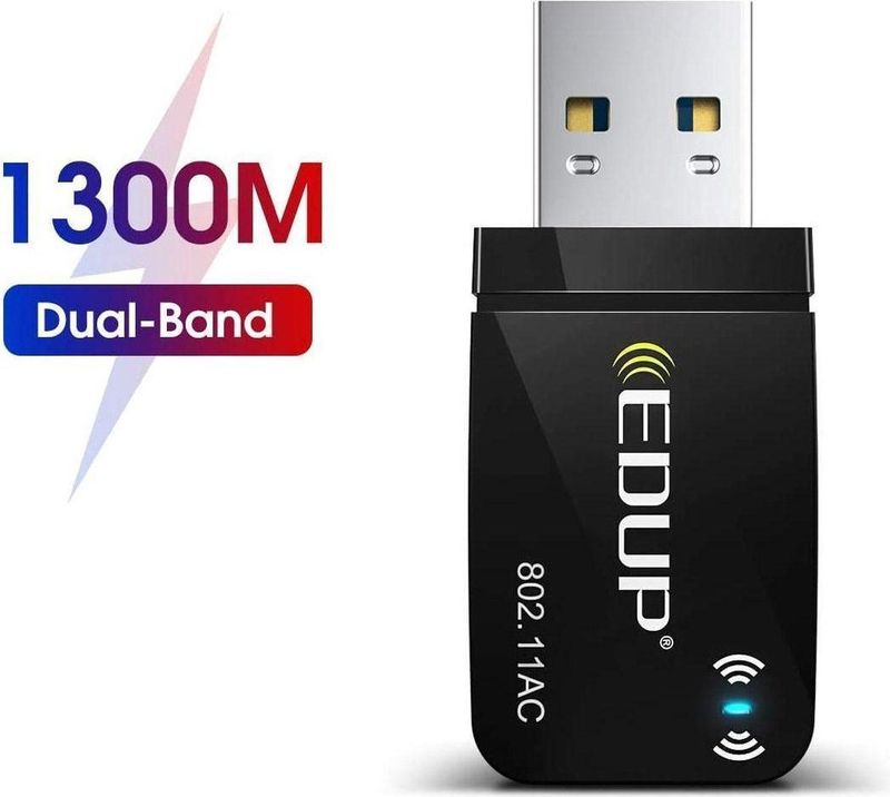 1300Mbps Wifi Adapter - USB 3.0 Hoge Snelheid - 2.4Ghz & 5Ghz