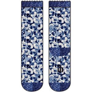 Sock My Feet Blooming Indigo - Grappige sokken dames - Maat 36-38 - Moederdag cadeautje - Blauwe Bloemen - Vrolijke sokken - Leuke sokken - Fashion statement - Gekke sokken - Grappige cadeaus - Socks First.