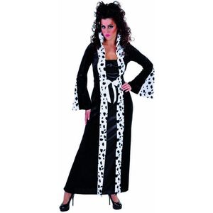 Magic By Freddy's - 101 Dalmatiers Kostuum - Dalmatier Dame Cruella - Vrouw - Zwart / Wit - XXL - Carnavalskleding - Verkleedkleding