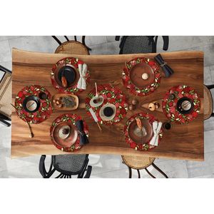 Ronde placemats - Onderlegger - Placemats rond - Puber - Aardbei - Fruit - Patroon - 10 stuks