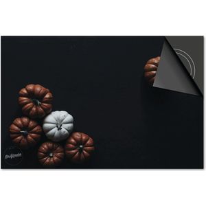 Inductie beschermer 83x51,5 - afdekplaat inductie mat - Dietrix Kookplaat beschermer - DELUXE - Herfst - Kalebassen op zwart